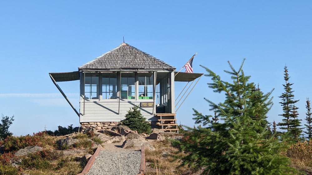 "my little glass house on the hill"  I help staff this lookout during fire season in WA - original photo