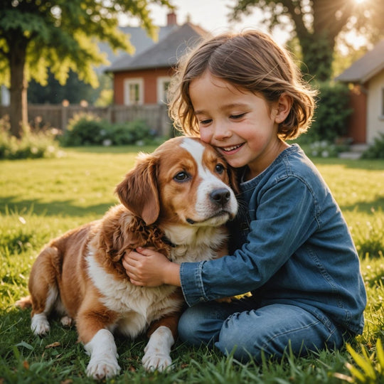 A child hugging her dog like her bestfriend - original photo